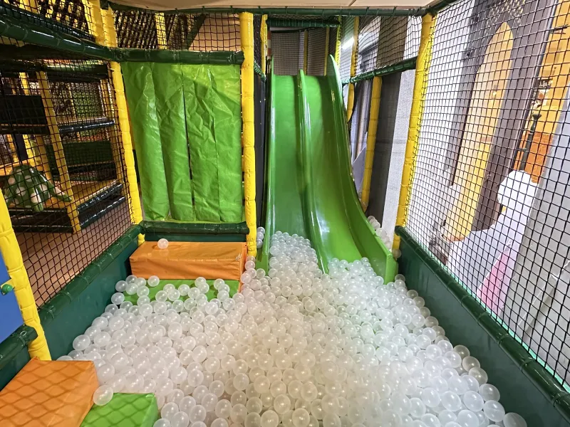 Adventure Zone with climbing frames and slides at Kids Zone Dubai