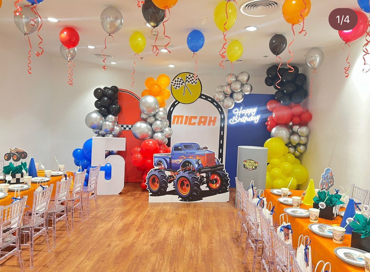 Monster Trucks theme birthday party Dubai