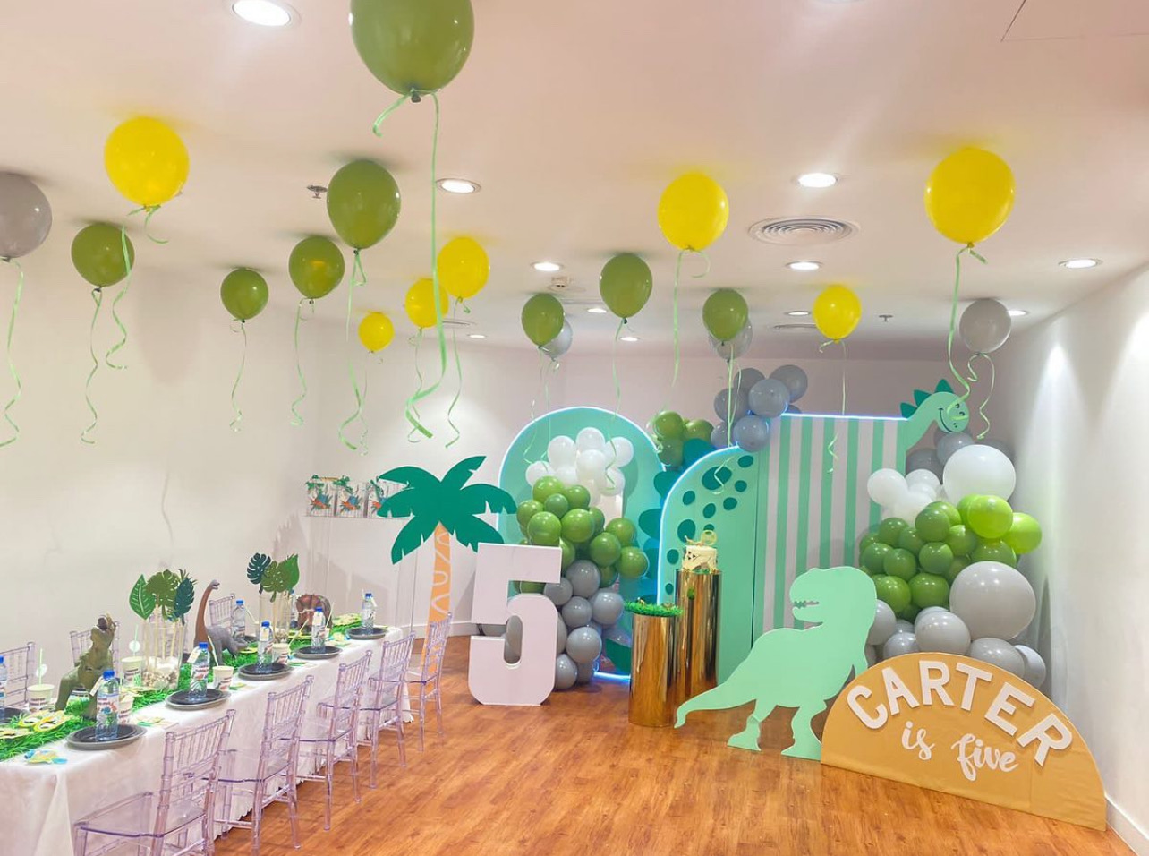 Dinosaur theme birthday party Dubai